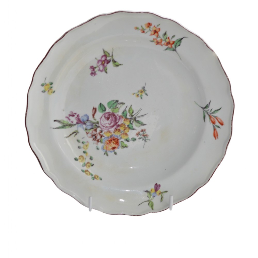 17521776 chelsea shaped deep plate dish painted with floral sprays