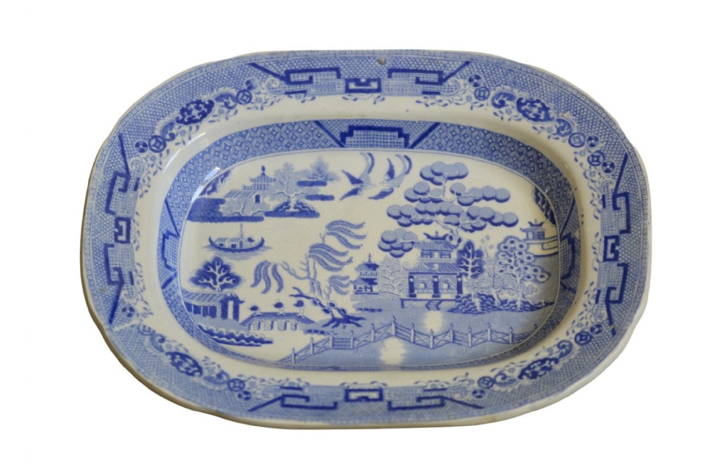 swansea dillwyn platter improved willow' pattern c1830