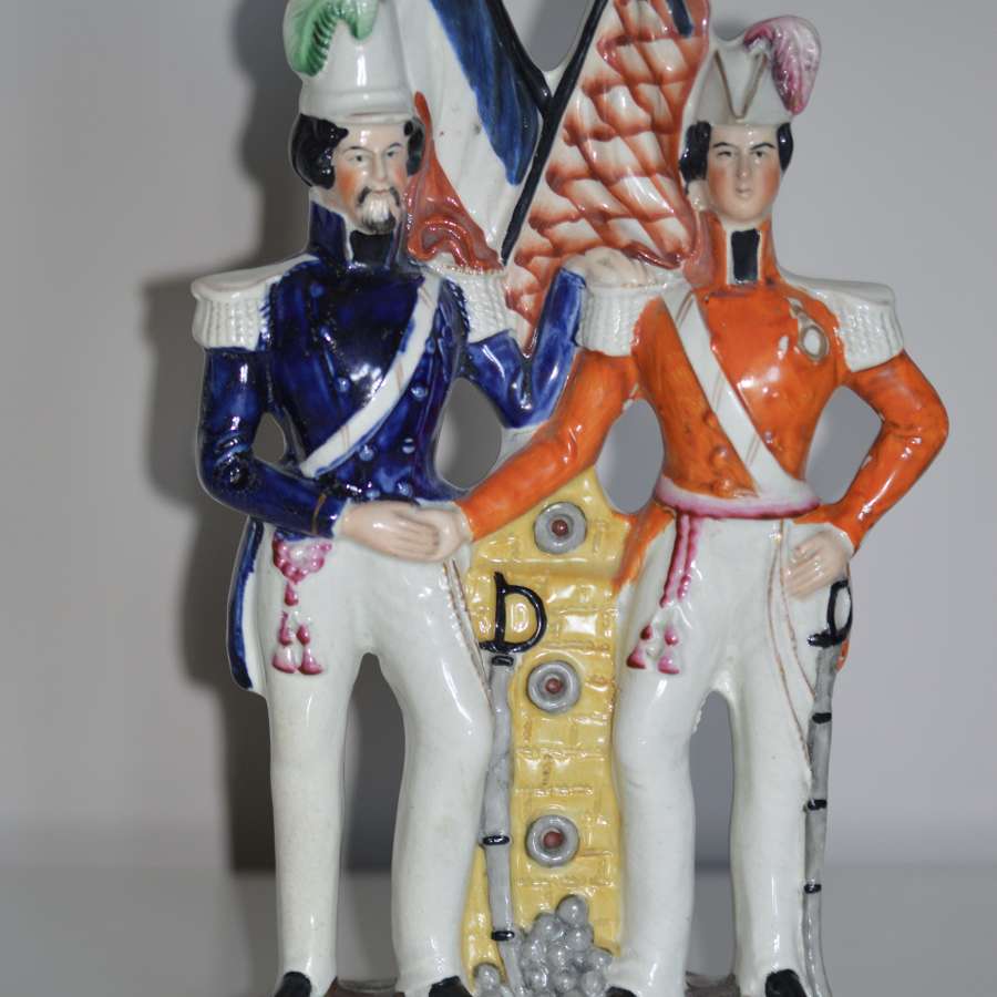 C1860 Staffordshire Crimean War Figure of Prince Albert + Napoleon Bon