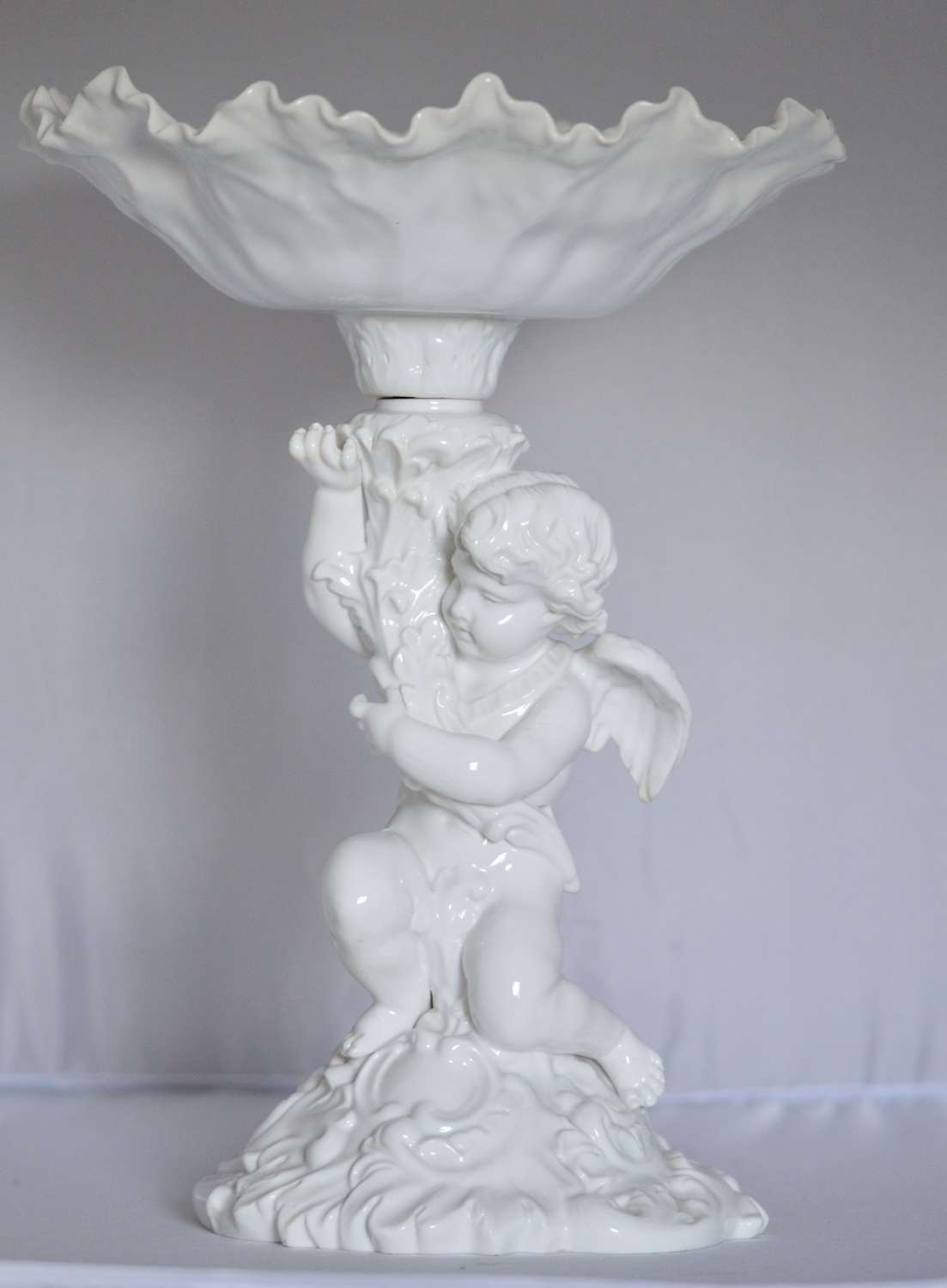 A Copeland White Glazed Porcelain Fruit Stand, Circa 1900, Modelled as