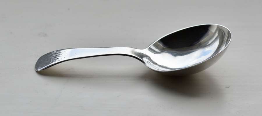 1827 Joseph Willmore Antique Sterling Silver Caddy Spoon