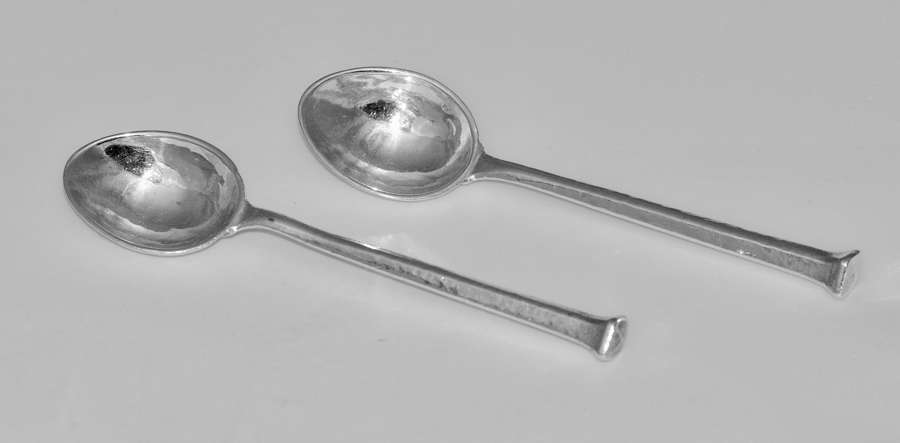Omar Ramsden 1931 Two Silver Coffee Spoons