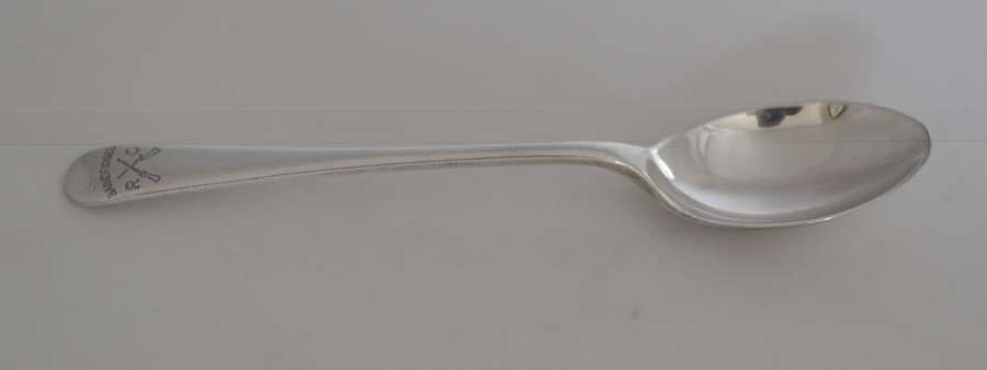 Walker & Hall 1956 Solid Silver Spoon with Rifle Inscription