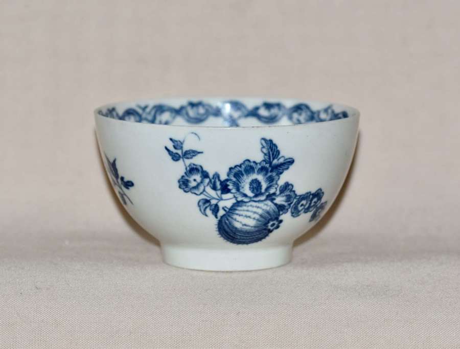 18th Century Worcester Porcelain Teabowl “Fruit & Wreath” pattern
