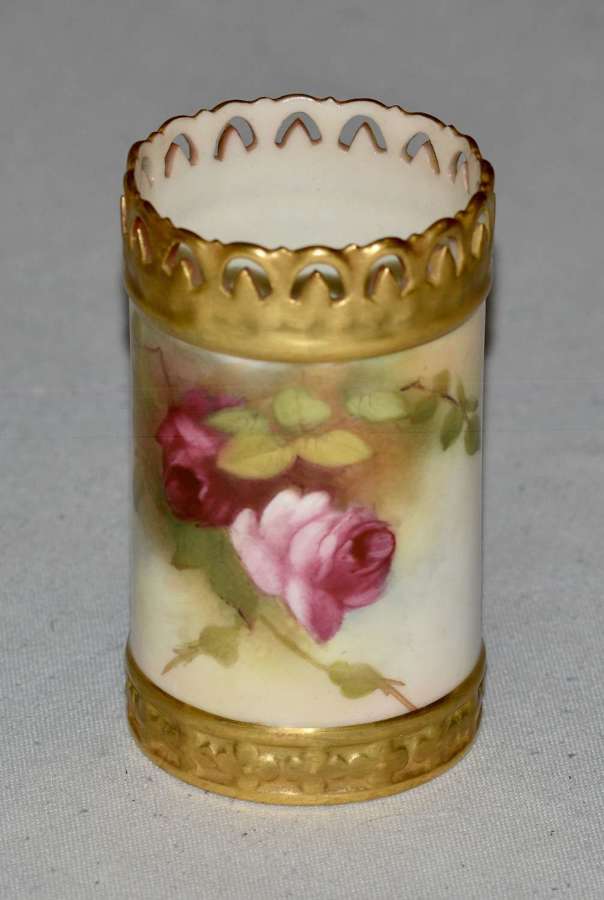 1918 Royal Worcester Cylindrical Floral Vase
