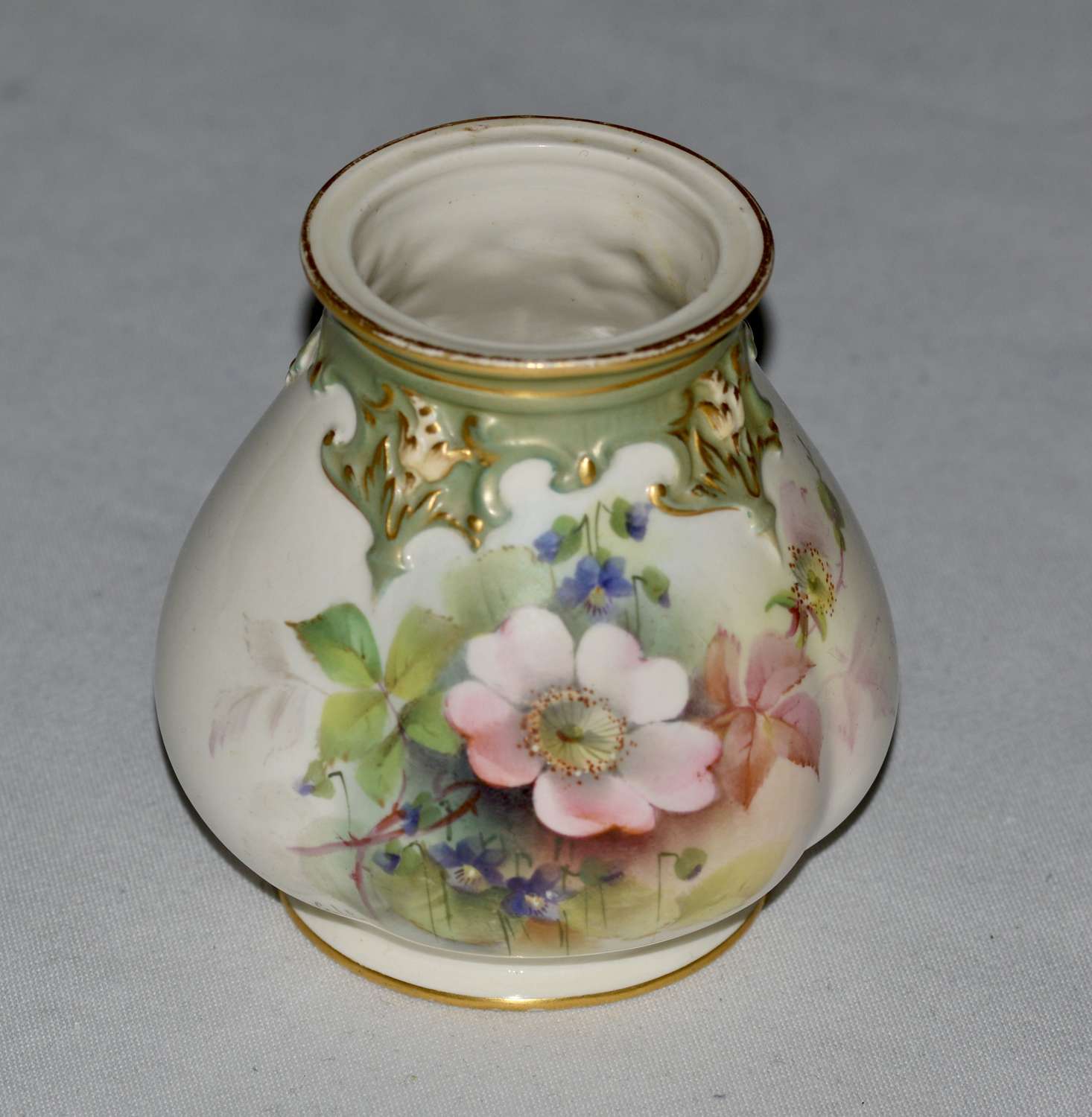 1908 - Royal Worcester - Hand Painted Ovoid Shaped Small Vase - Cole