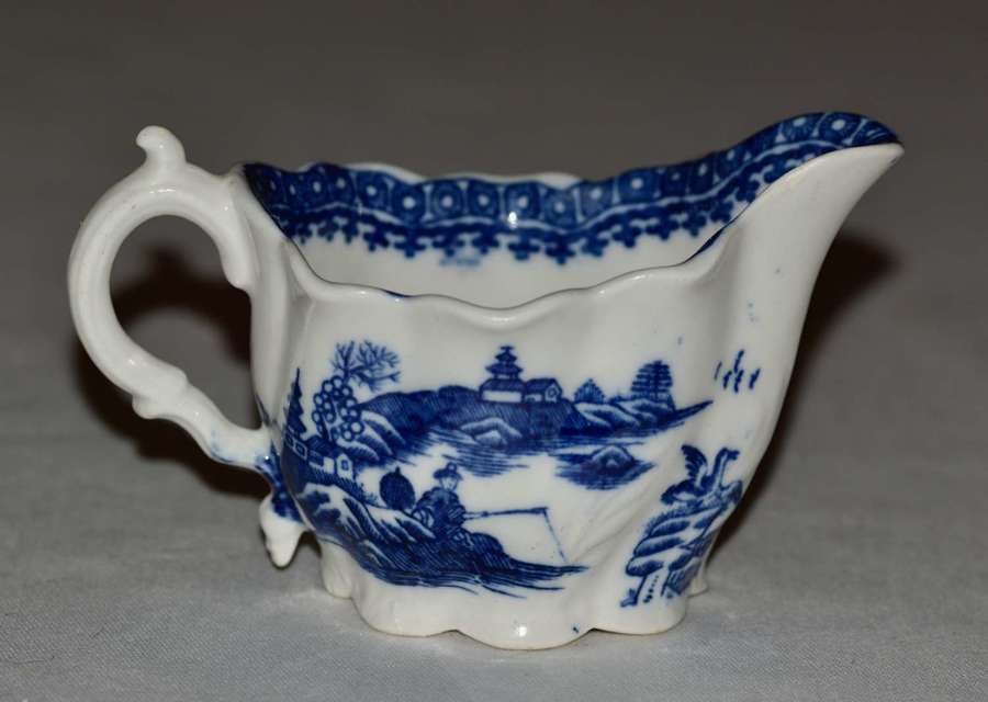 18th Century Caughley Porcelain Low Chelsea Ewer
