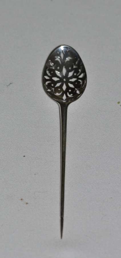 George II silver mote spoon, pierced bowl London c.1740