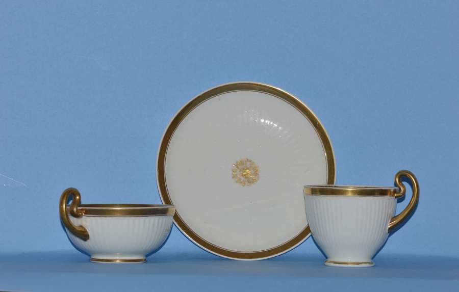 Swansea Paris Fluted Porcelain Trio c1820