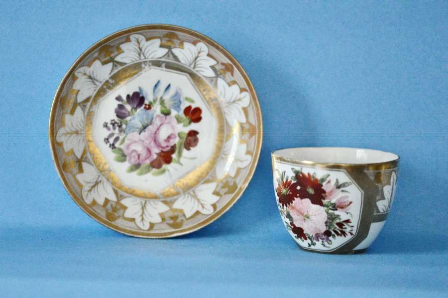 Late 18th Century Coalport Cup and Saucer of Bute shape